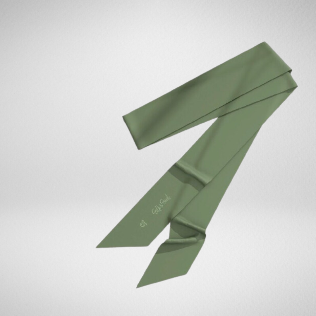 Long Olive Satin Twilly