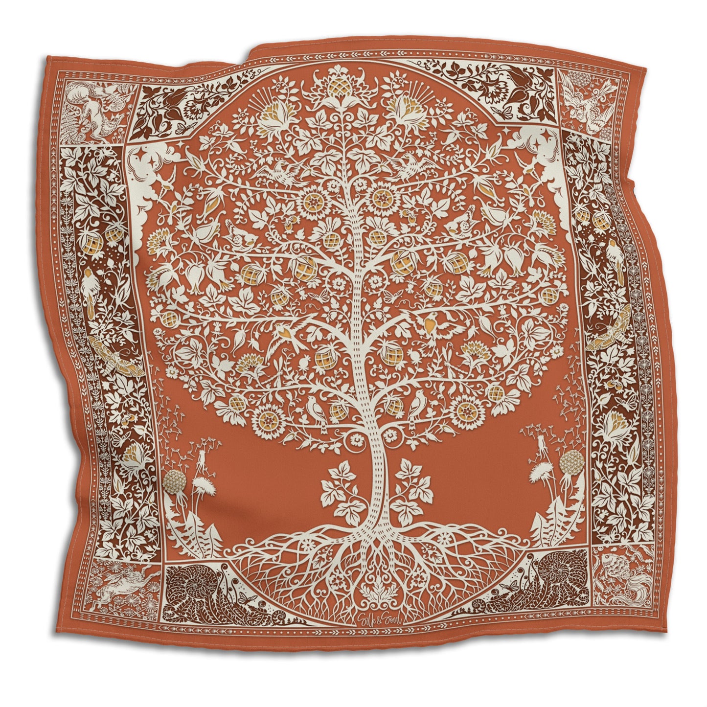 Tree Of Life Scarf In Rust
