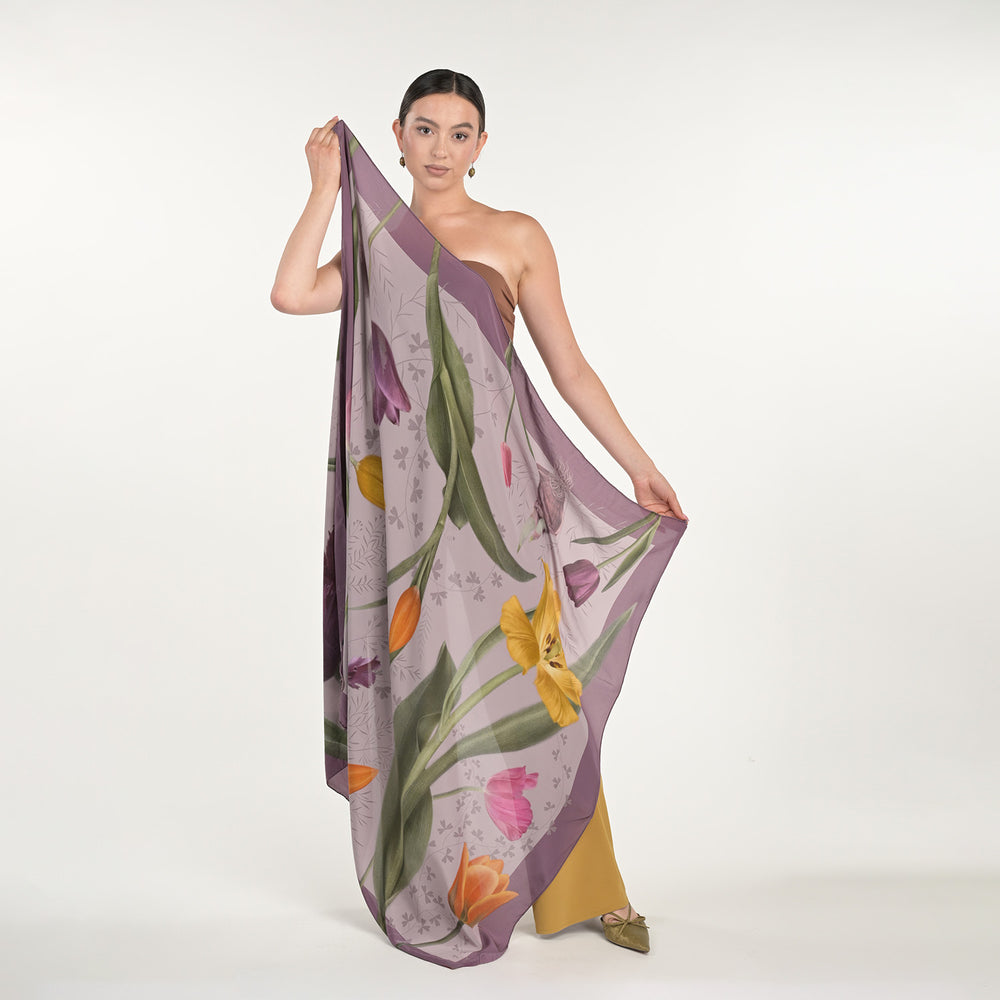 
                      
                        Tulip Scarf In Mauve
                      
                    