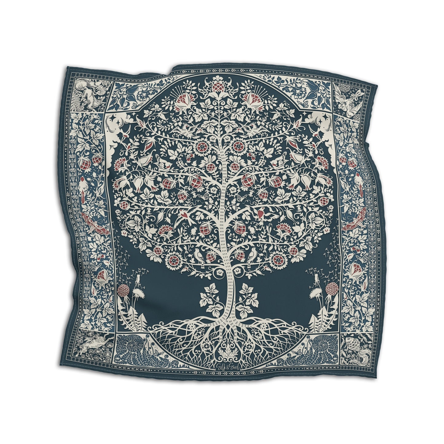 Tree of Life Scarf in Blue