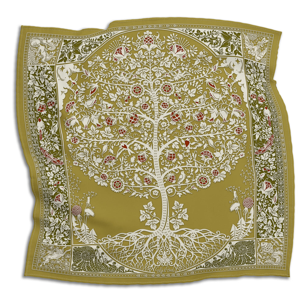 Tree Of Life Scarf In Chartreuse