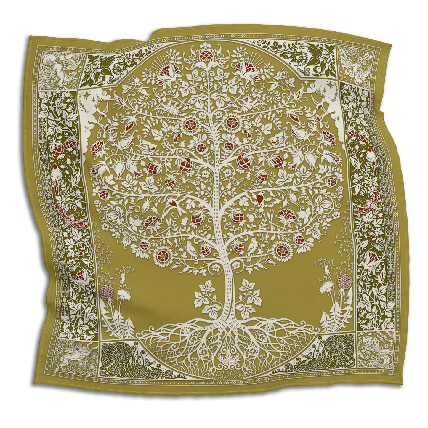 Tree Of Life Scarf In Chartreuse