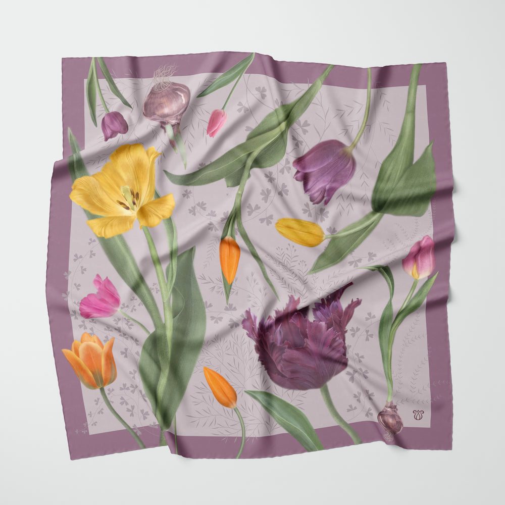 Tulips Silk Scarf
