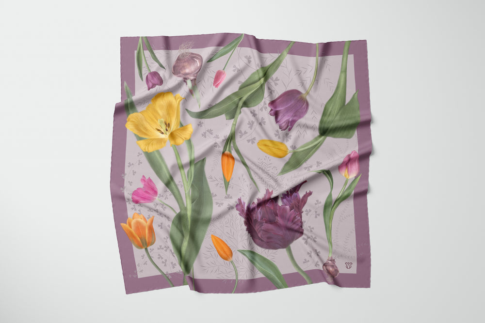 Tulips Silk Scarf